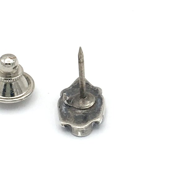 ZUNI thunderbird tie tack - sterling silver turquoise onyx inlay - hat lapel pin - Picture 7 of 7